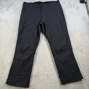 Orvis Pants Mens 36x29 (Fits 38x28) Black Fleece Lined Stretch Nylon Tech Active